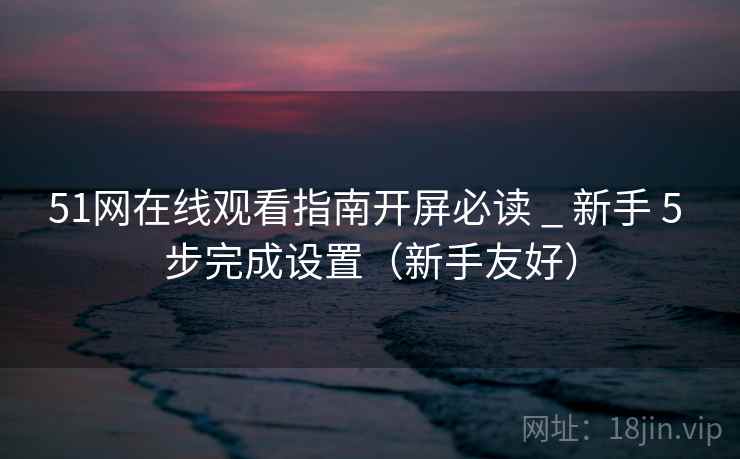 51网在线观看指南开屏必读 _ 新手 5 步完成设置（新手友好）