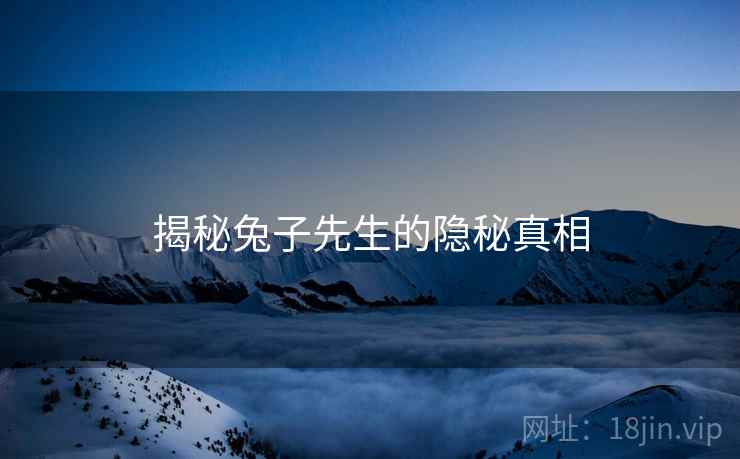 揭秘兔子先生的隐秘真相 揭秘兔子先生的隐秘真相